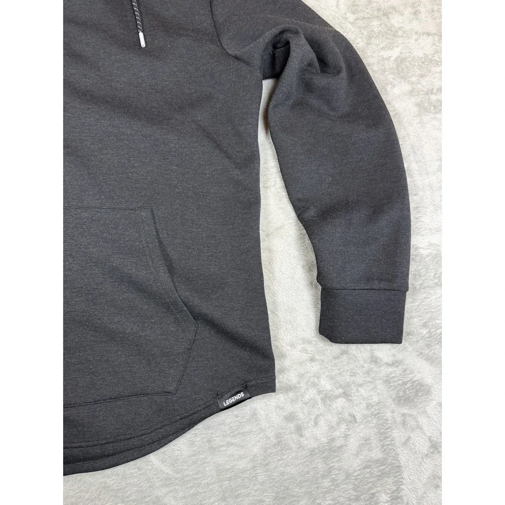 Legends Mens Medium Full Zip Hoodie Black Performance Stretch Athletic Jacket